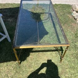 Brass and Glass Coffee Table