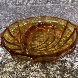  Vintage Amber Glass Ashtray