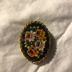 Micro Mosaic Brooch Vintage Beauty 