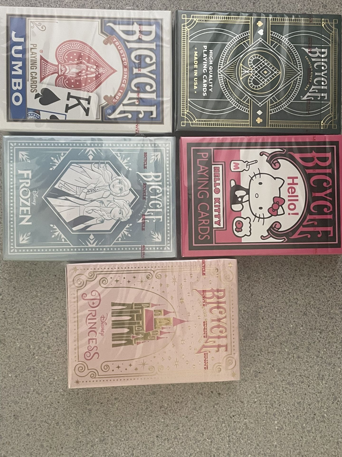 5 Decks Of Unopened Bicycle Playing Cards 