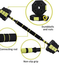 ZYOMY Weight Dumbbell Set , Barbell 2 in 1 with Connector Adjustable weight to 44 lbs