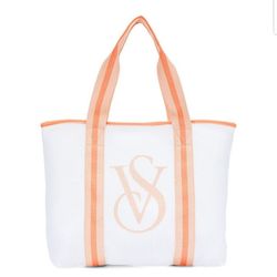 New Victoria Secret Canvas Mesh Beach Tote 