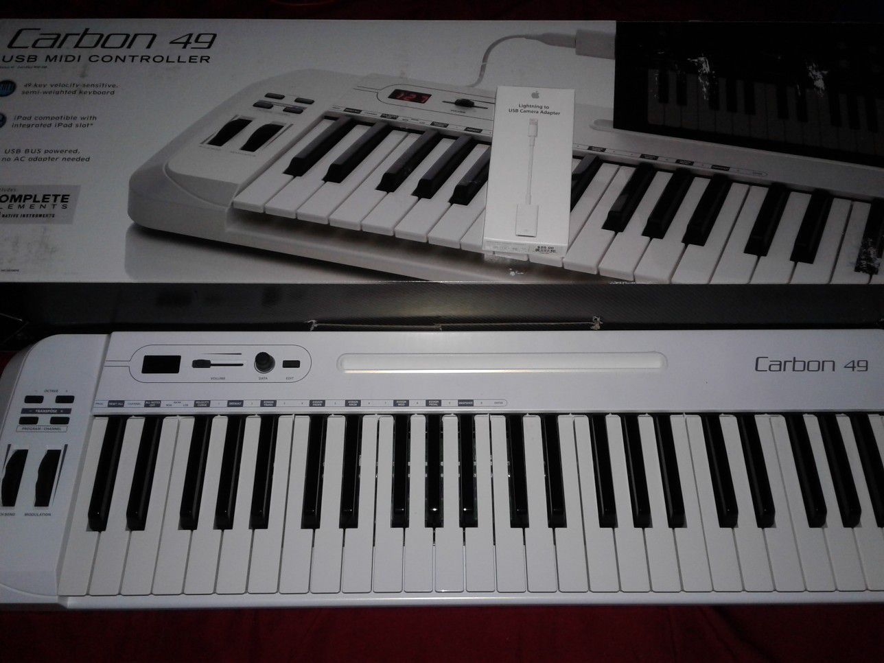 Samsung carbon 49. . It's 1 midi controller comes with Mac chord great for a gift.