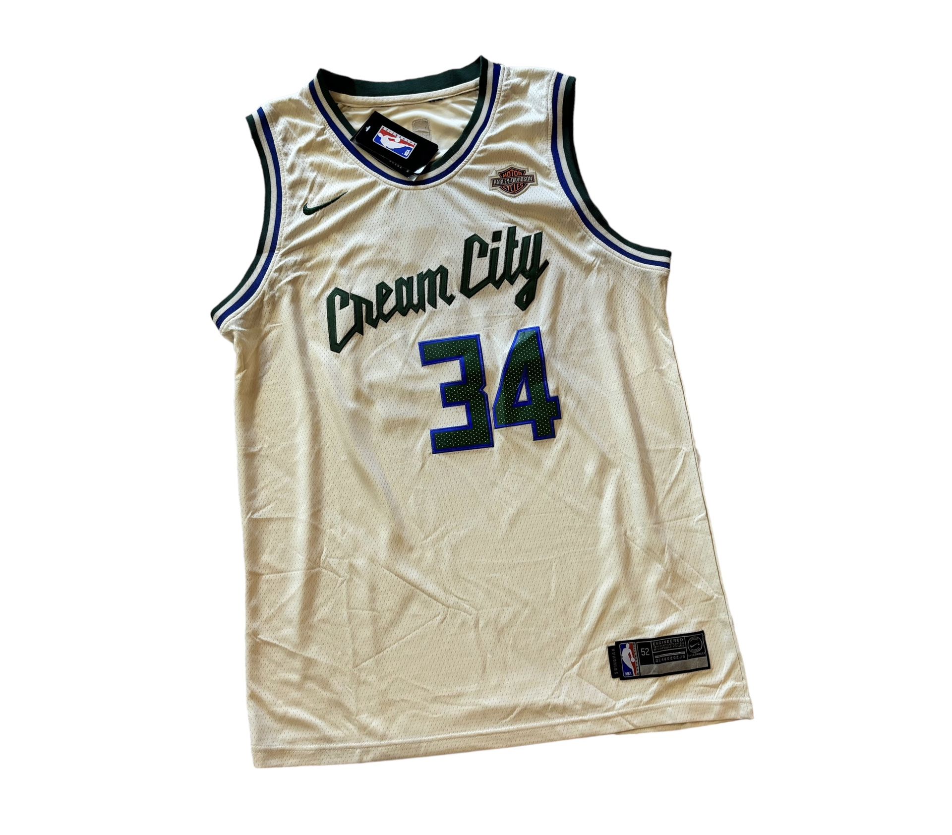 Milwaukeew Bucks Jersey Giannis Antetokounmpo Cream City Edition Mens XL Basketball
