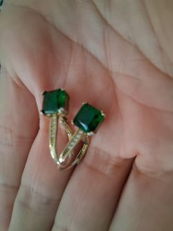 925  Emerald Sterling Silver Earrings