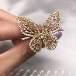 New Large Butterfly Adjustable Size Ring