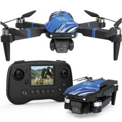 Drone with 4k Camera for Adults, Mini Drone with LCD Screen 2.8 Inch, 32G SD Card, Brushless Motor 270° Obstacle Avoidance, Foldable Remote Control Qu