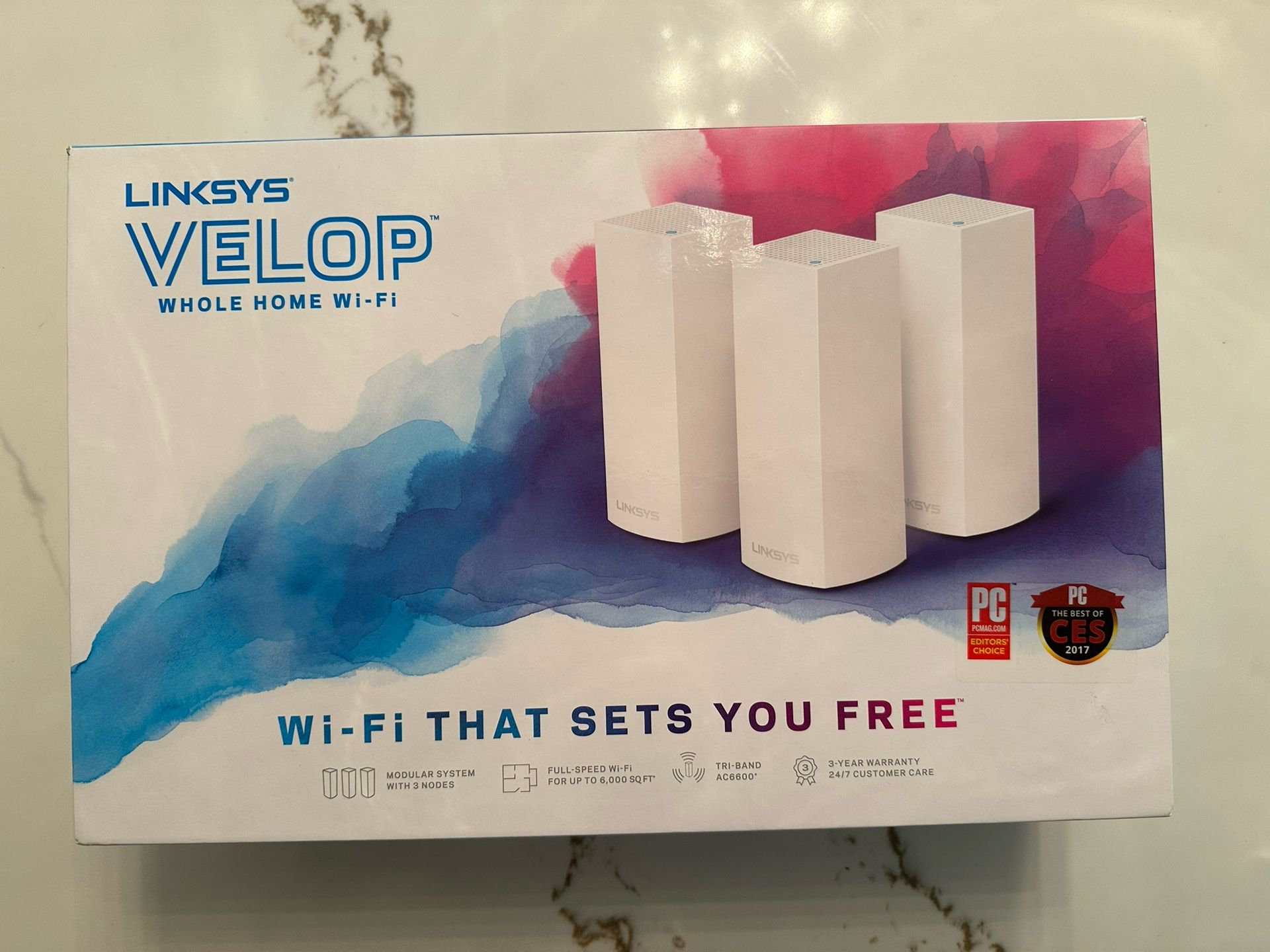 Linksys Velop Tri-Band AC6600 Modular Wi-Fi System - 3 Nodes