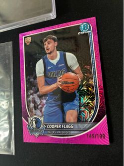 Cooper Flagg Rookie 2025 Bowman Chrome Pink Mojo /199 RC #BCV-1