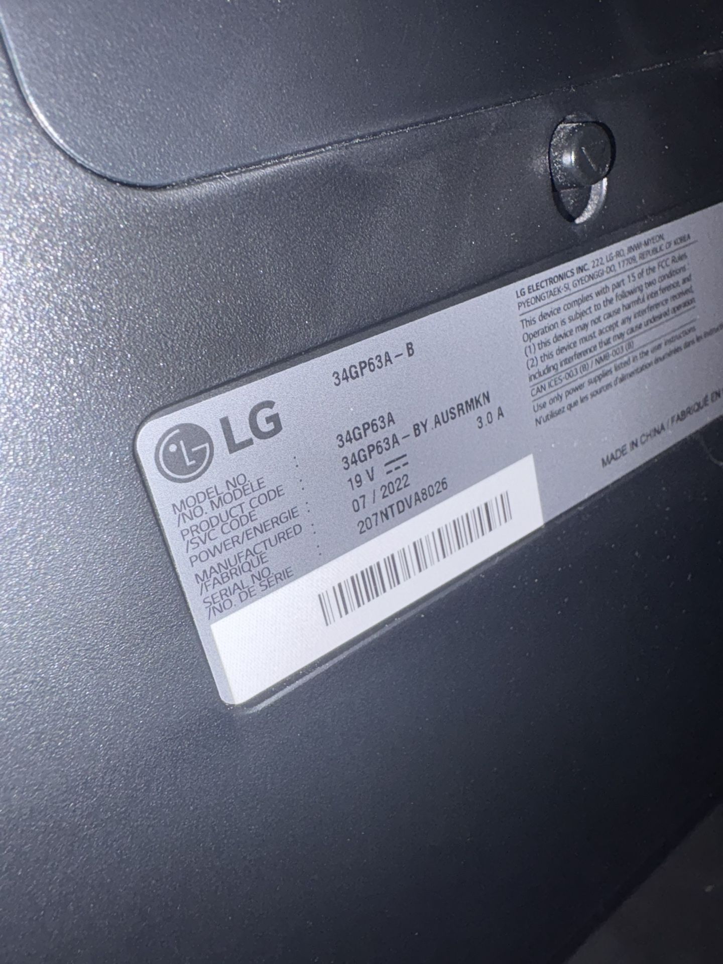 LG 34G600A-B 34-inch Ultragear WQHD (3440 x 1440) Curved Gaming Monitor 160Hz, AMD FreeSync Premium, HDR10, Built-in Speaker, Reader Mode, HDMI 2.1, D