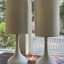 Two White MCM Lamps