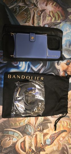 IPhone 16 Pro MagSafe Crossbody Phone Case in Dusty Blue/Gold