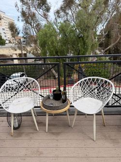 White Outdoor Bistro Chair Set of 2