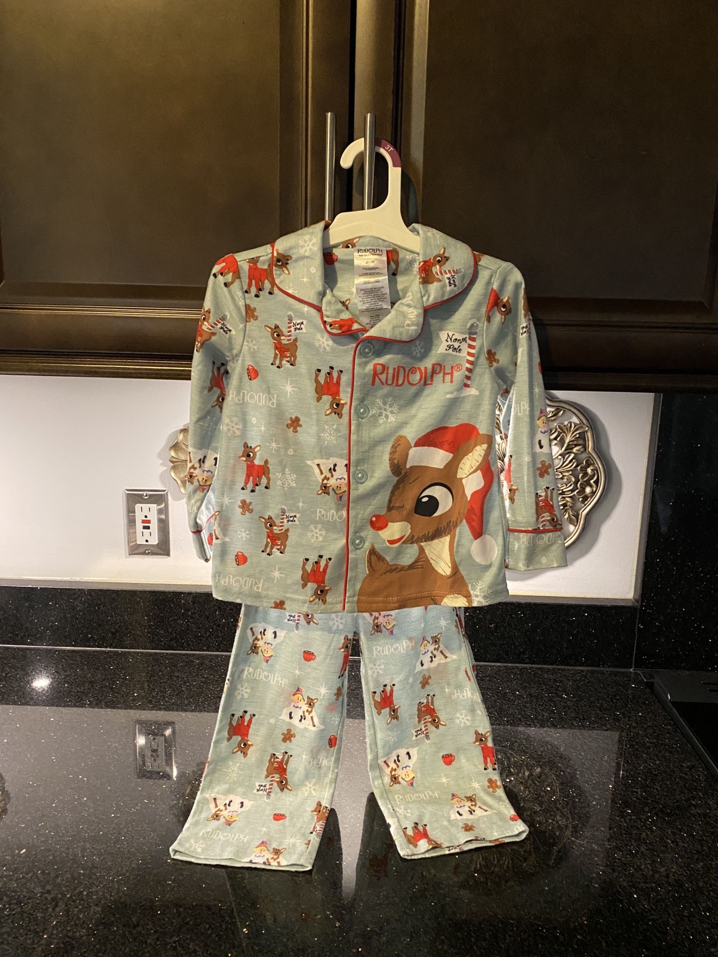 Rudolph Red-Noised Reindeer Fleece Pajamas Flame Resistant 3T