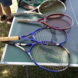 4 Tennis Rackets With Bag
