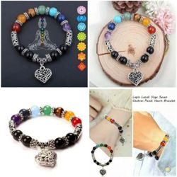 NEW 7 CHAKRA REIKI HEALING HEART BRACELET