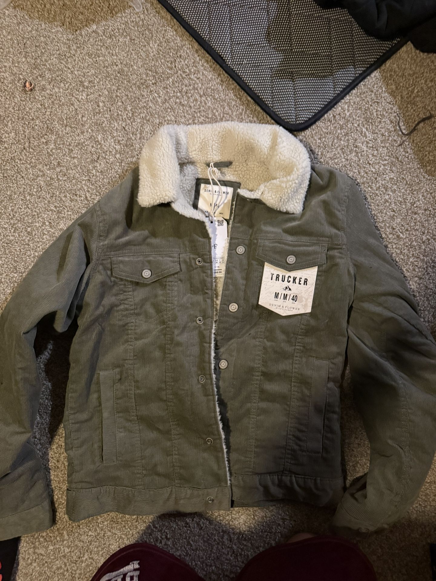 Green Corduroy, Sherpa Jacket