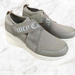 NWT Juicy Couture Wedge Sneakers Womens Size 8 ~ Bedazzled Fashion Sneakers