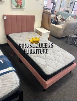 Twin bed frame with mattress
