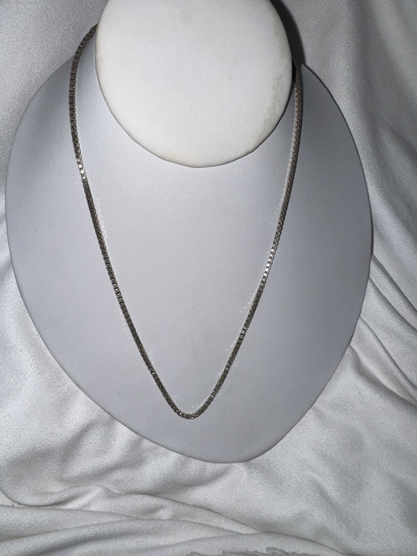 Vintage Paolo Romeo Solid Sterling Box Chain Necklace, 18"