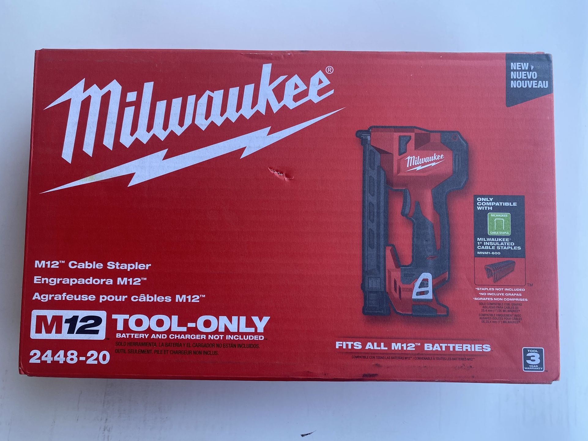 Milwaukee M12 12-Volt Lithium-Ion Cordless Cable Stapler (Tool-Only)