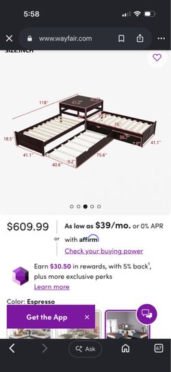 L-Shaped Platform Bed With Trundle And Drawers Linked With Built-In Desk,Twin