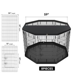 New 42’’H Dog Pen with Bottom Pad and Top Cover