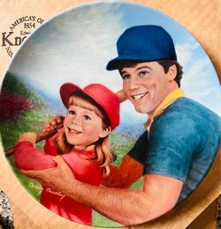 This Knowles "Batter Up" collector plate from 1984 features artwork by Betsey Bradley from "A Father's Love" series