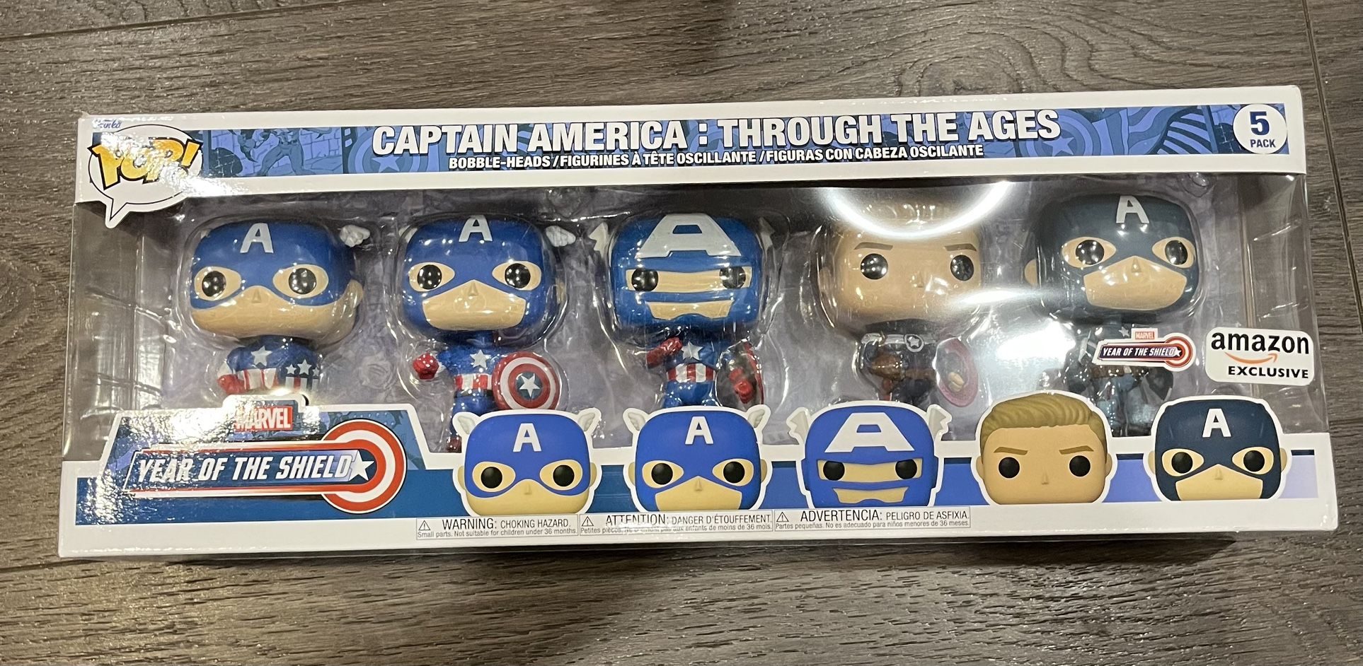 Funko POP! Marvel: Year of The Shield - Captain America Through The Ages 5 Pack,