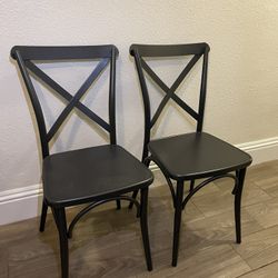 Two Metal Chairs (Dark Gray)