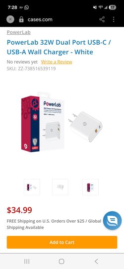 PowerLab 30W USB-C Wall Charger - White