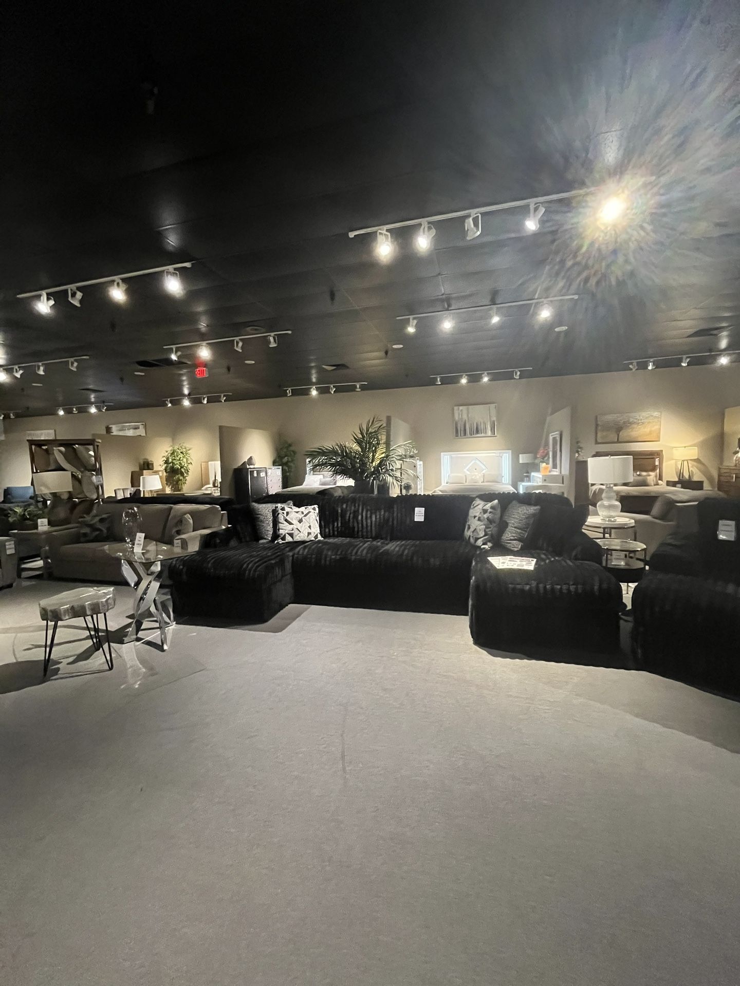 Black 3PC Chaise Sectional Couch