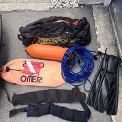 Spearfishing & Freediving Gear Bundle – Fins, Float Line, Buoys, Dive Bag, Weight Belts