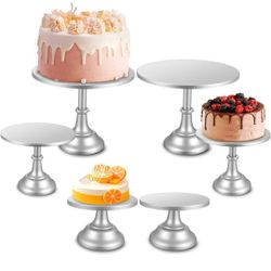 6 Pcs Cake Stand Set Round Dessert Metal Pedestal Cake Stand Table Display Cupcake Table Tall Cake Stands Serving Platter Holders for Wedding Birthday