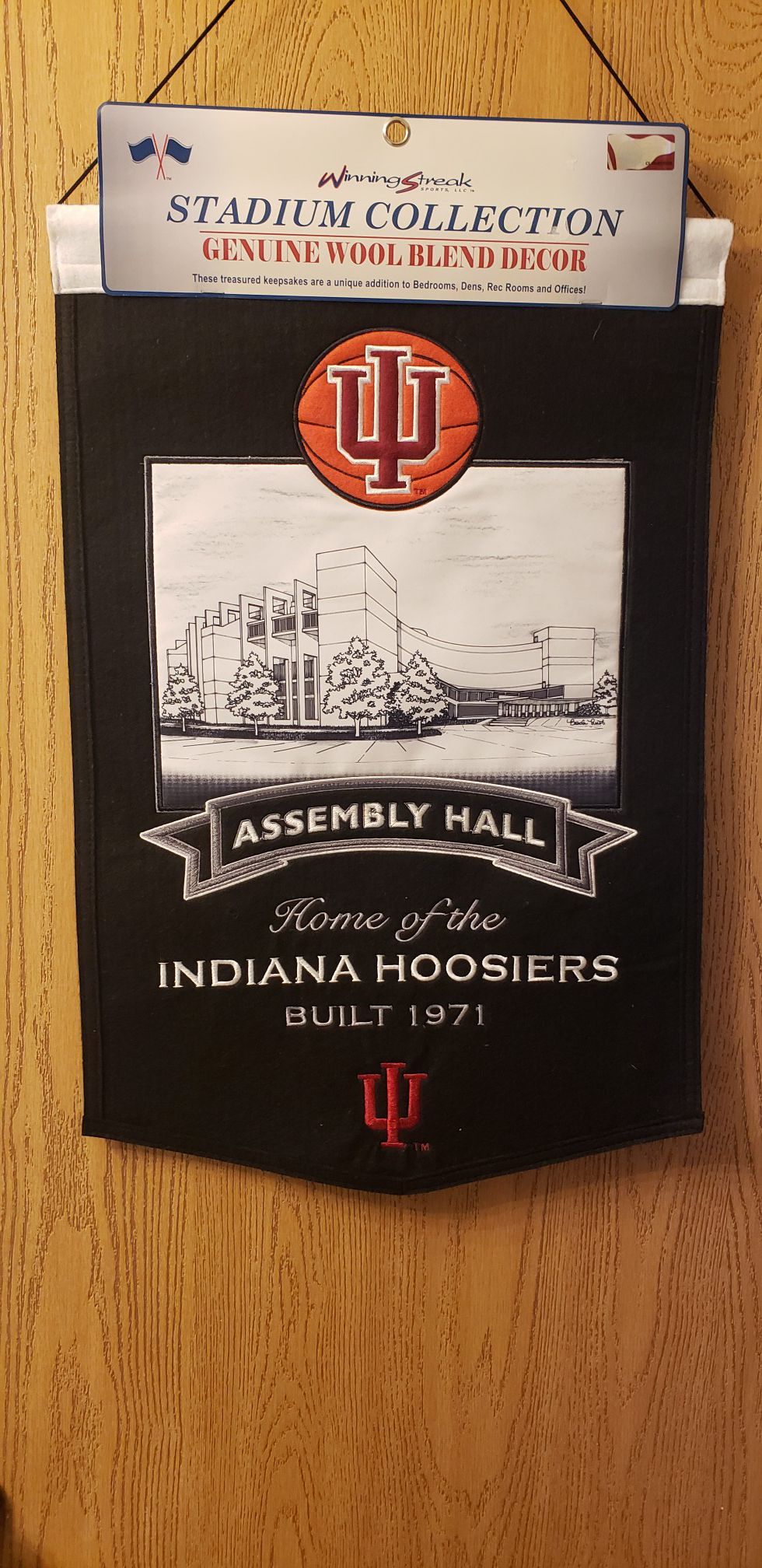 IU Indiana Hoosiers Assembly Hall Stadium Banner Wool banner winning streak