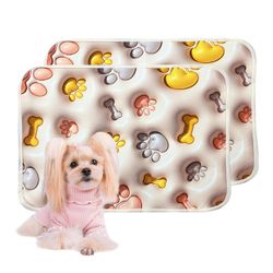 6 Qeils Reusable Puppy Pads, Washable Pee Pads For Dogs 2 Pcs 18"X24" 3D Printed Super Absorbent Leakproof Dog Training Pads, Non-Slip Potty Pads For 