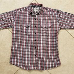 Men's Details Plaid Button Front Shirt Size S