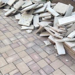 Travertine and pavers
