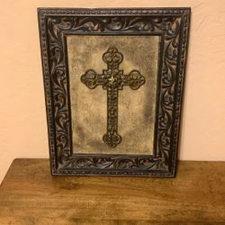 Beautiful Vintage Framed Gaelic Cross
