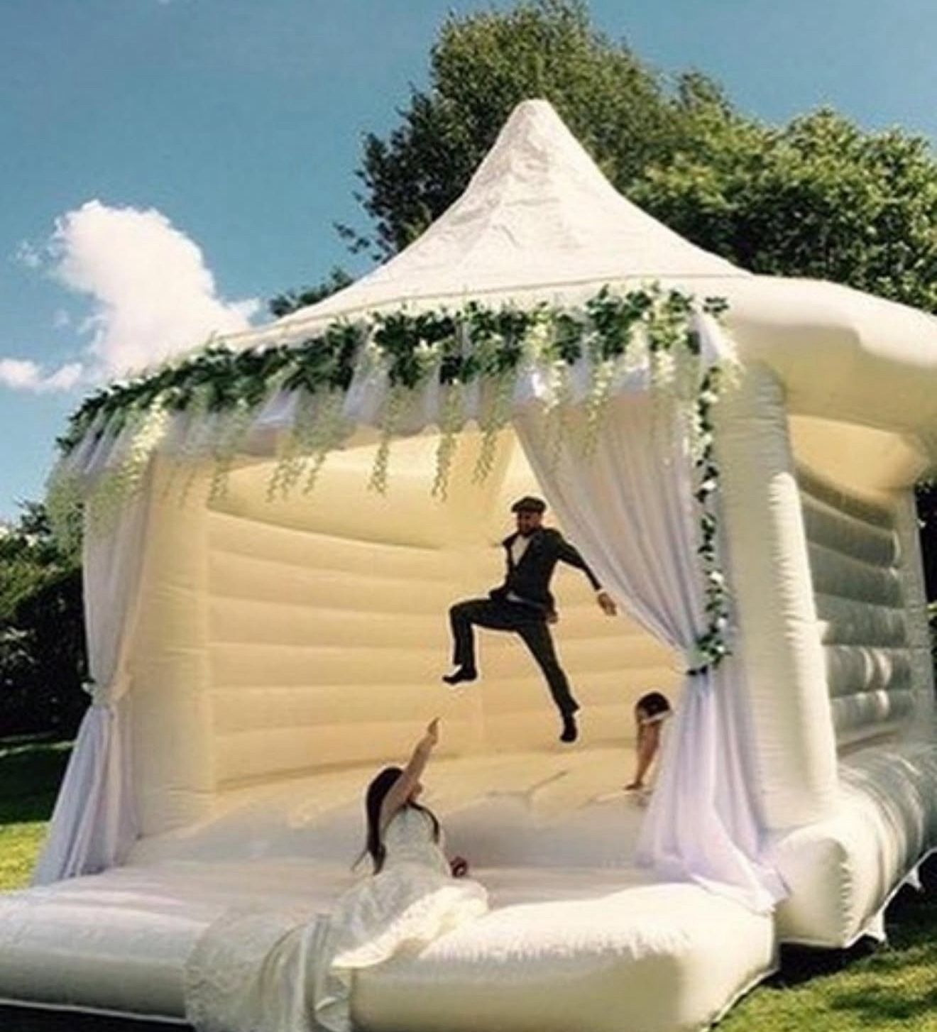 All White Heavy Duty Commercial Bounce House