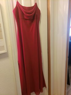Long Red Spaghetti Strap Dress