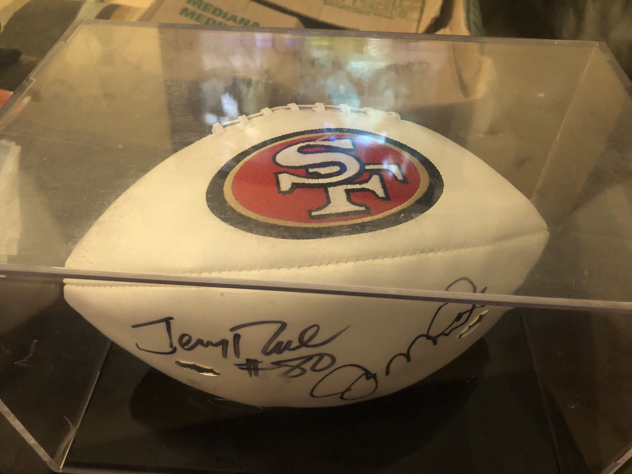 joe montana and jerry rice autographed football