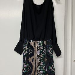 Ladies Cold Shoulder Sequin Cocktail Dress