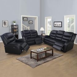 New  Reclining Couch 3-Pc Set — Sofa • Loveseat • Chair