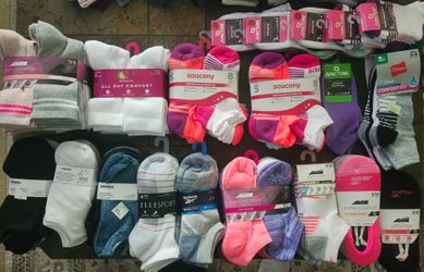 Athletic womans low, ankle, crew socks, misc brands and styles
