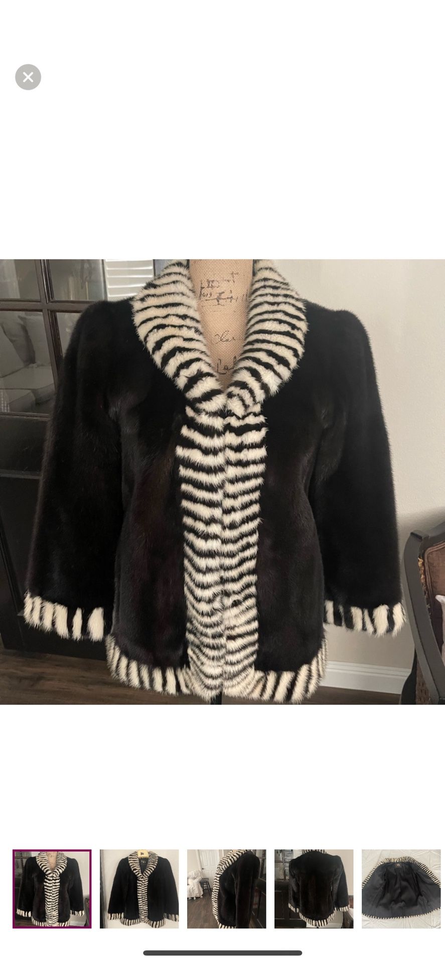 Koslow’s Mink Coat Jacket. Sz XS Petite