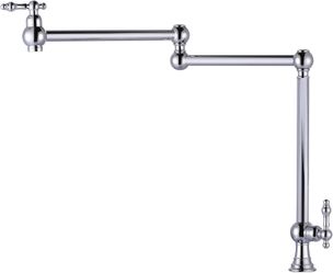 Pot Filler Faucet Deck Mount Stove Faucet, Solid Brass Pot Filler Polished Chrome Kitchen Folding Faucet