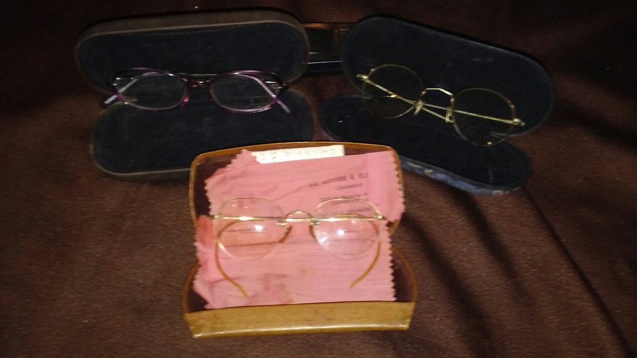 Vintage/Antique Eye Glasses-lot of 3