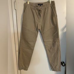 Free Planet Jogger Pants Size Medium Khaki Drawstring Elastic Waist Cuffs