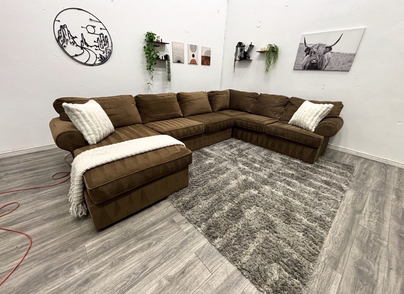 Brown Sectional Couch - Free Delivery 